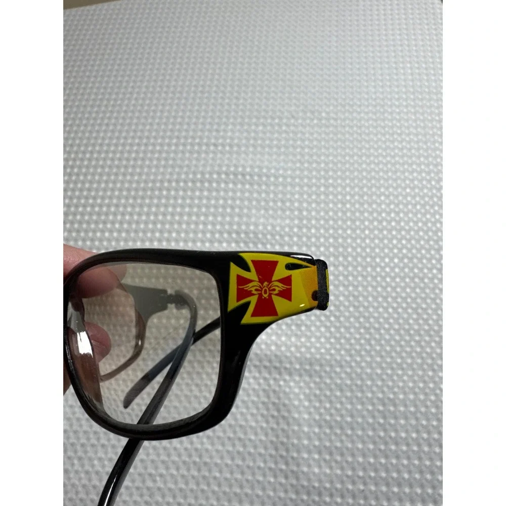 Choppers Riding Glasses Men P6905 Black Flame UV400 NWT